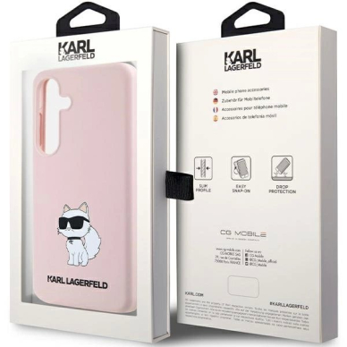Karl Lagerfeld Silikoninis Choupette Dėklas skirtas Samsung Galaxy S24+ - Rožinis 7