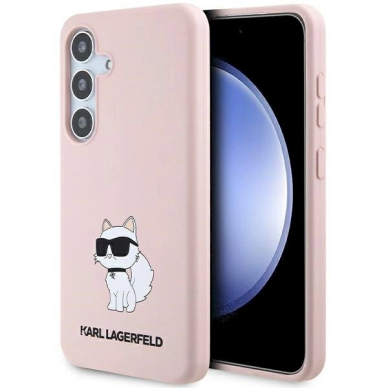 Karl Lagerfeld Silikoninis Choupette Dėklas skirtas Samsung Galaxy S24+ - Rožinis