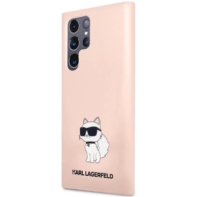 Karl Lagerfeld Silikoninis Choupette Dėklas skirtas Samsung Galaxy S24 Ultra - Rožinis 1
