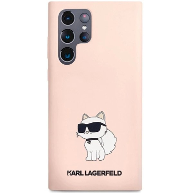 Karl Lagerfeld Silikoninis Choupette Dėklas skirtas Samsung Galaxy S24 Ultra - Rožinis 2