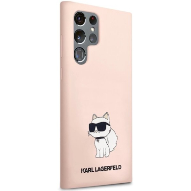Karl Lagerfeld Silikoninis Choupette Dėklas skirtas Samsung Galaxy S24 Ultra - Rožinis 3