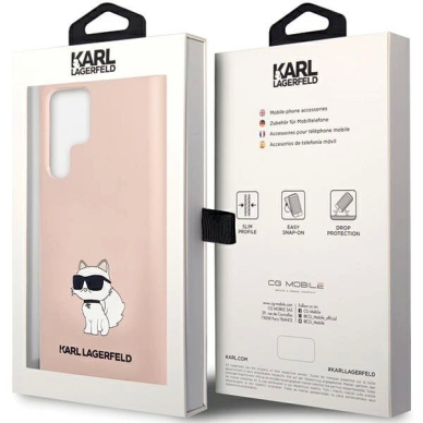 Karl Lagerfeld Silikoninis Choupette Dėklas skirtas Samsung Galaxy S24 Ultra - Rožinis 7