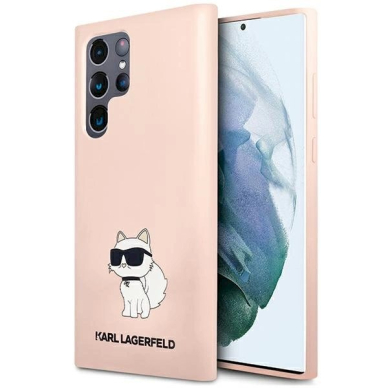 Karl Lagerfeld Silikoninis Choupette Dėklas skirtas Samsung Galaxy S24 Ultra - Rožinis