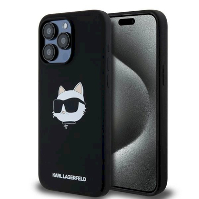 Karl Lagerfeld Silicone Choupette Head MagSafe dėklas iPhone 15 Pro - Juodas Karl Lagerfeld Silicone Choupette Head MagSafe dėklas iPhone 15 Pro - Juodas
