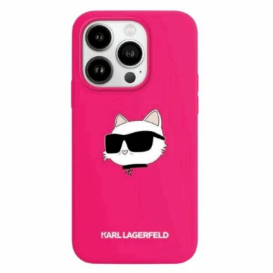 Karl Lagerfeld Silicone Choupette Head MagSafe dėklas iPhone 15 Pro Max - Rožinis Karl Lagerfeld Silicone Choupette Head MagSafe dėklas iPhone 15 Pro Max - Rožinis