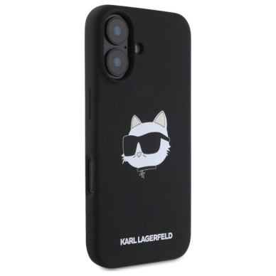 iPhone 16 Karl Lagerfeld Silicone Choupette Head Print MagSafe dėklas - juodas 3 iPhone 16 Karl Lagerfeld Silicone Choupette Head Print MagSafe dėklas - juodas 3