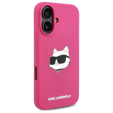 iPhone 16 – Karl Lagerfeld Silicone Choupette Head Print MagSafe dėklas - Fuksija 3