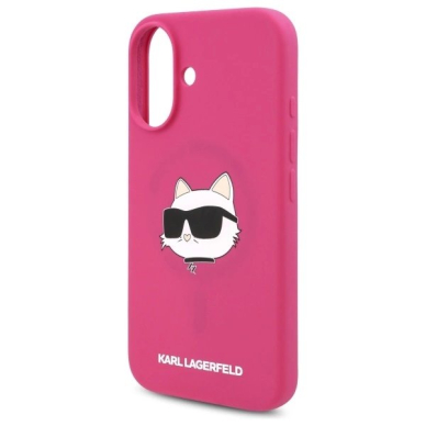 iPhone 16 – Karl Lagerfeld Silicone Choupette Head Print MagSafe dėklas - Fuksija 5