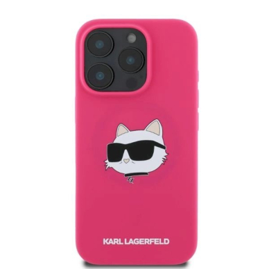 Karl Lagerfeld Silicone Choupette Head Print MagSafe iPhone 16 Pro Max Case - Fuchsia 3 Karl Lagerfeld Silicone Choupette Head Print MagSafe iPhone 16 Pro Max Case - Fuchsia 3