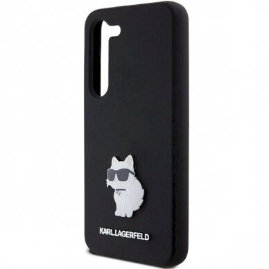 Karl Lagerfeld Silicone Choupette Metal Pin dėklas Samsung Galaxy S24 - Juodas 5 Karl Lagerfeld Silicone Choupette Metal Pin dėklas Samsung Galaxy S24 - Juodas 5
