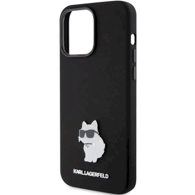 Karl Lagerfeld Silicone Choupette Metal Pin dėklas skirtas iPhone 15 Pro - Juodas 5 Karl Lagerfeld Silicone Choupette Metal Pin dėklas skirtas iPhone 15 Pro - Juodas 5