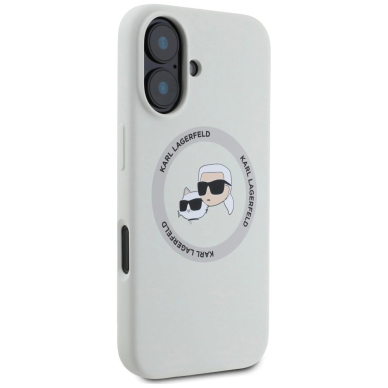 Karl Lagerfeld Silikoninis Double Heads And Circle MagSafe Dėklas skirtas iPhone 16 beige 3