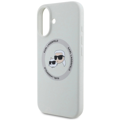 Karl Lagerfeld Silikoninis Double Heads And Circle MagSafe Dėklas skirtas iPhone 16 beige 5
