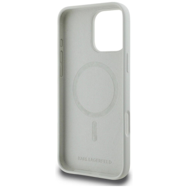 Karl Lagerfeld Silikoninis Double Heads And Circle MagSafe Dėklas skirtas iPhone 16 Pro Beige 6