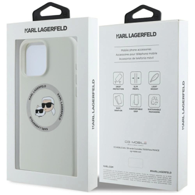 Karl Lagerfeld Silikoninis Double Heads And Circle MagSafe Dėklas skirtas iPhone 16 Pro Beige 7 Karl Lagerfeld Silikoninis Double Heads And Circle MagSafe Dėklas skirtas iPhone 16 Pro Beige 7