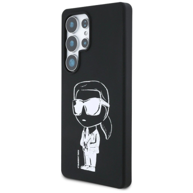 Karl Lagerfeld Silikoninis Graffiti Ikonik Printed Logo MagSafe Dėklas skirtas Samsung Galaxy S25 Ultra - Juodas 1