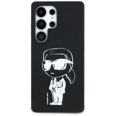Karl Lagerfeld Silikoninis Graffiti Ikonik Printed Logo MagSafe Dėklas skirtas Samsung Galaxy S25 Ultra - Juodas 2