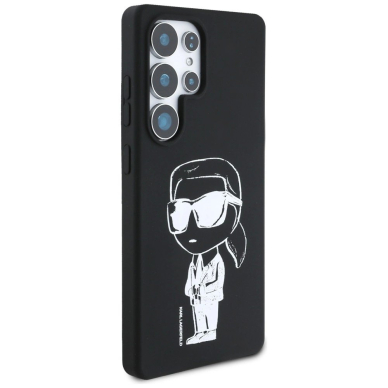 Karl Lagerfeld Silikoninis Graffiti Ikonik Printed Logo MagSafe Dėklas skirtas Samsung Galaxy S25 Ultra - Juodas 3