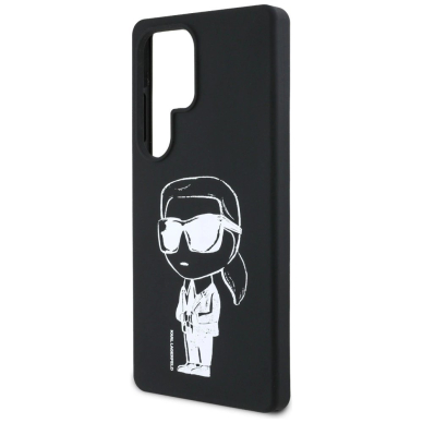 Karl Lagerfeld Silikoninis Graffiti Ikonik Printed Logo MagSafe Dėklas skirtas Samsung Galaxy S25 Ultra - Juodas 5