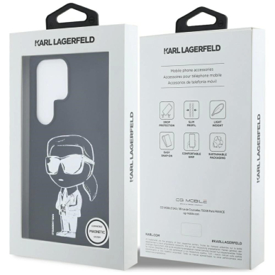 Karl Lagerfeld Silikoninis Graffiti Ikonik Printed Logo MagSafe Dėklas skirtas Samsung Galaxy S25 Ultra - Juodas 7