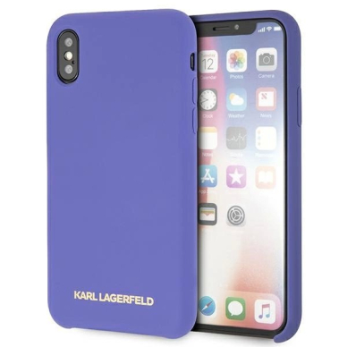 Karl Lagerfeld Silikoninis iPhone X/Xs Dėklas - Violetinis Karl Lagerfeld Silikoninis iPhone X/Xs Dėklas - Violetinis