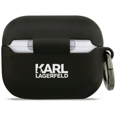 AirPods Pro 3 Karl Lagerfeld silikoninis Karl Head 3D dėklas – juodas 2