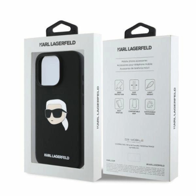 iPhone 16 Pro Max Karl Lagerfeld Silicone Karl Head Print MagSafe dėklas - juodas 4