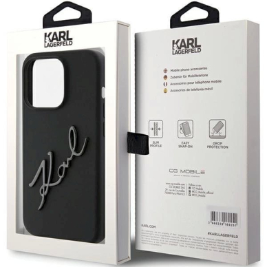 Karl Lagerfeld Silicone Karl Script dėklas skirtas iPhone 15 Pro - Juodas 7 Karl Lagerfeld Silicone Karl Script dėklas skirtas iPhone 15 Pro - Juodas 7