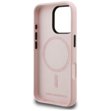 iPhone 16 Pro Karl Lagerfeld Silicone Karl Sketch MagSafe dėklas – rožinis 6