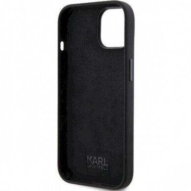 Karl Lagerfeld Silicone Karl&amp;Choupette Head dėklas skirtas iPhone 15 Plus / 14 Plus - Juodas 6