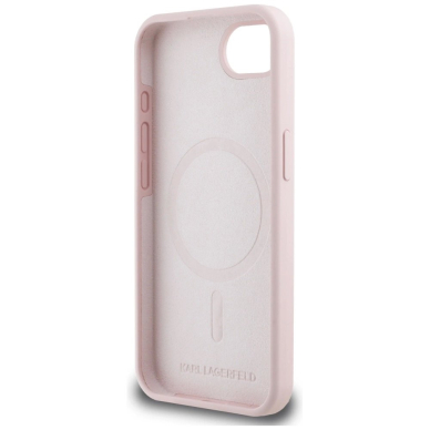 Karl Lagerfeld Silikoninis Karl&Choupette Heads MagSafe iPhone 16e Dėklas - Rožinis 6