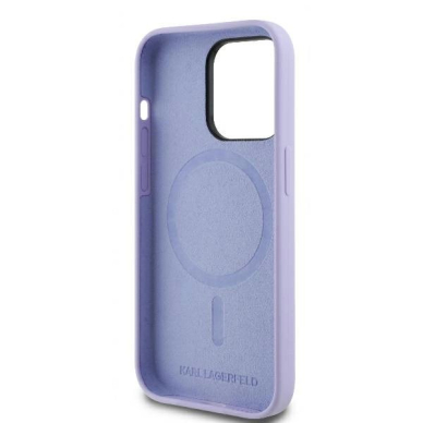 iPhone 14 Pro Max – Karl Lagerfeld Silicone Karl & Choupette Heads Ring MagSafe dėklas - Violetinis 6