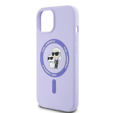 Karl Lagerfeld Silicone Karl&Choupette Heads Ring MagSafe iPhone 15 Case - violetinis 5 Karl Lagerfeld Silicone Karl&Choupette Heads Ring MagSafe iPhone 15 Case - violetinis 5