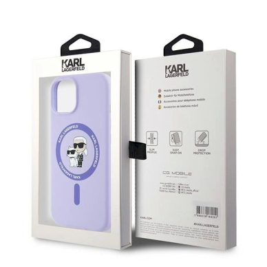 Karl Lagerfeld Silicone Karl&Choupette Heads Ring MagSafe iPhone 15 Case - violetinis 7 Karl Lagerfeld Silicone Karl&Choupette Heads Ring MagSafe iPhone 15 Case - violetinis 7