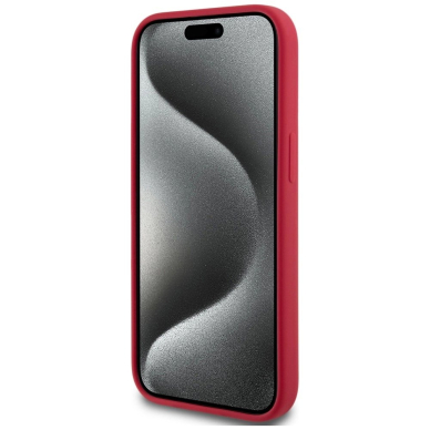 Karl Lagerfeld Silikoninis Karl&Choupette Heads Ring MagSafe iPhone 15 Dėklas - Raudonas 4