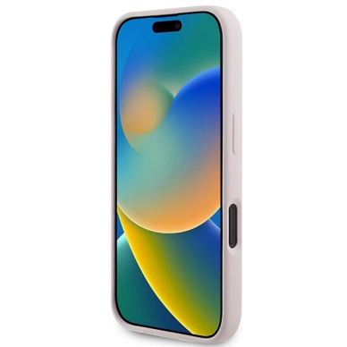 iPhone 16 Karl Lagerfeld Silicone Karl&Choupette Heads Ring MagSafe dėklas - rožinis 4