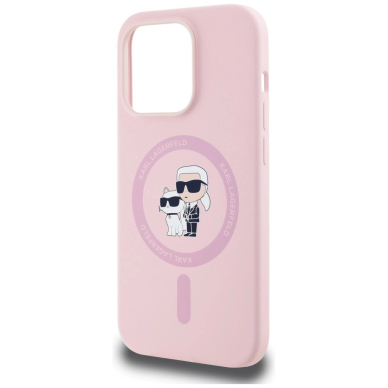 Karl Lagerfeld Silikoninis Karl&Choupette MagSafe Dėklas skirtas iPhone 14 Pro Max - Rožinis 5