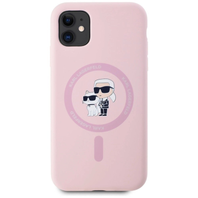Karl Lagerfeld Silikoninis Karl&Choupette MagSafe iPhone 11 Dėklas - Rožinis 2 Karl Lagerfeld Silikoninis Karl&Choupette MagSafe iPhone 11 Dėklas - Rožinis 2