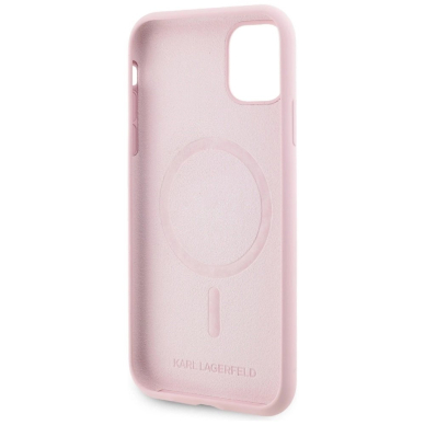 Karl Lagerfeld Silikoninis Karl&Choupette MagSafe iPhone 11 Dėklas - Rožinis 6