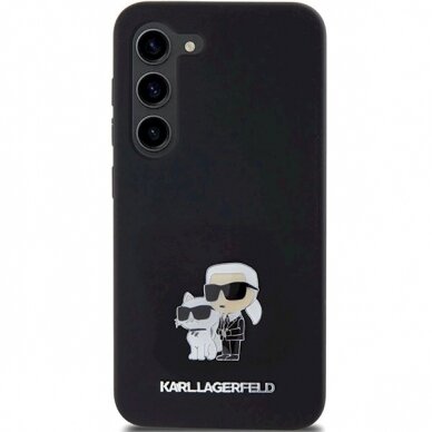 Karl Lagerfeld Silicone Karl Choupette Metal Pin dėklas Samsung Galaxy S24 - Juodas 2 Karl Lagerfeld Silicone Karl Choupette Metal Pin dėklas Samsung Galaxy S24 - Juodas 2