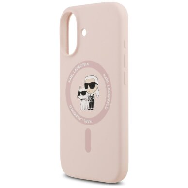 iPhone 17 dėklas Karl Lagerfeld Silicone Karl & Choupette Ring, MagSafe – rožinis 5