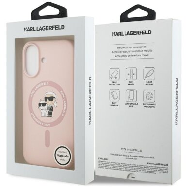 iPhone 17 dėklas Karl Lagerfeld Silicone Karl & Choupette Ring, MagSafe – rožinis 7