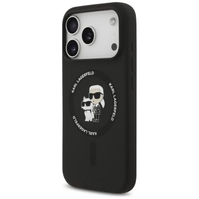 iPhone 17 Pro dėklas Karl Lagerfeld Silicone Karl&Choupette Ring su MagSafe – juodas 1 iPhone 17 Pro dėklas Karl Lagerfeld Silicone Karl&Choupette Ring su MagSafe – juodas 1