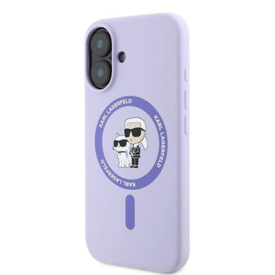 Dėklas Karl Lagerfeld Silicone KarlChoupette Ring MagSafe iPhone 16 - Violetinis 1 Dėklas Karl Lagerfeld Silicone KarlChoupette Ring MagSafe iPhone 16 - Violetinis 1