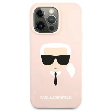 Karl Lagerfeld Silikoninis Karl`s Head Dėklas skirtas iPhone 13 Pro Max 6.7&quot; - Šviesiai Rožinis 2