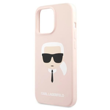 Karl Lagerfeld Silikoninis Karl`s Head Dėklas skirtas iPhone 13 Pro Max 6.7&quot; - Šviesiai Rožinis 5