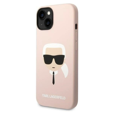 Karl Lagerfeld Silikoninis Karl`s Head Dėklas skirtas iPhone 14 / 15 / 13 6.1&quot; - Rožinis 1