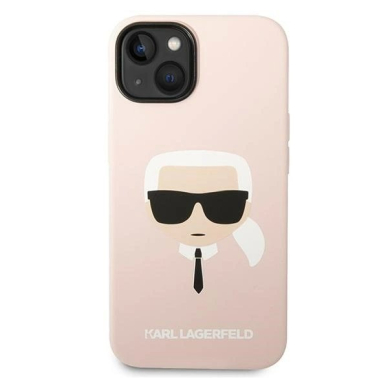 Karl Lagerfeld Silikoninis Karl`s Head Dėklas skirtas iPhone 14 / 15 / 13 6.1&quot; - Rožinis 2