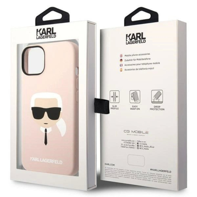 Karl Lagerfeld Silikoninis Karl`s Head Dėklas skirtas iPhone 14 / 15 / 13 6.1&quot; - Rožinis 7