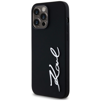 Karl Lagerfeld Silikoninis Metal Script Logo Dėklas skirtas iPhone 14 Pro Max Juodas 1